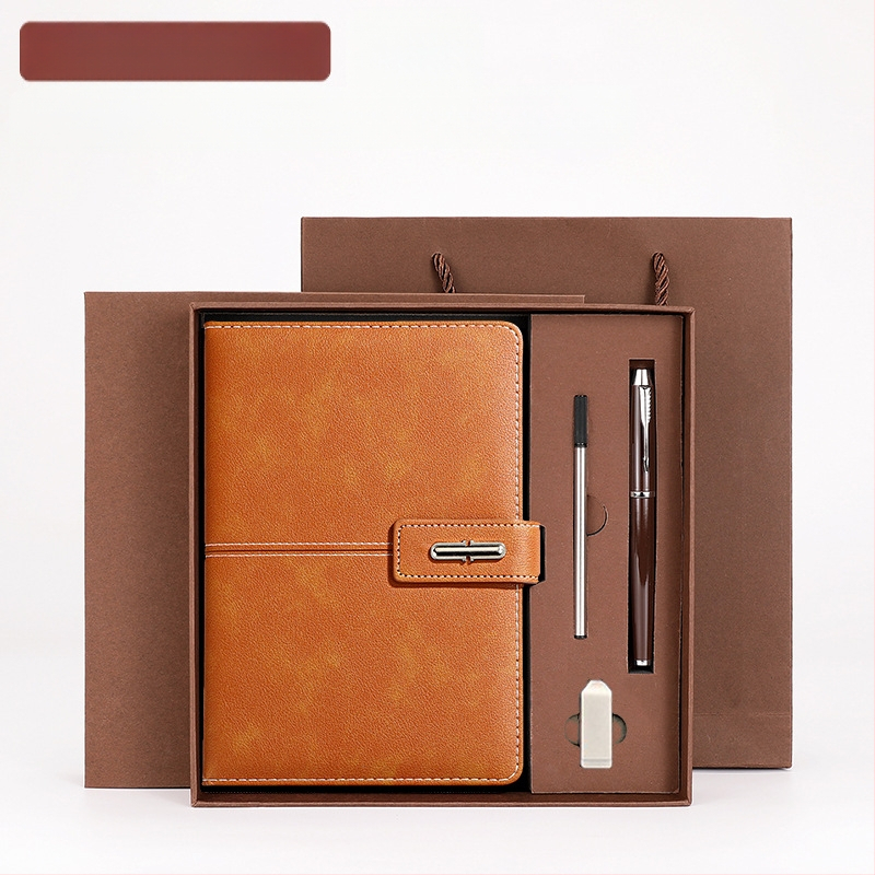 Ettevõtte äripandlaga märkmiku kinkekarbi ülikond kohandatud logoga termostops ettevõtte aastakoosoleku kaasnev kinkemärkmik