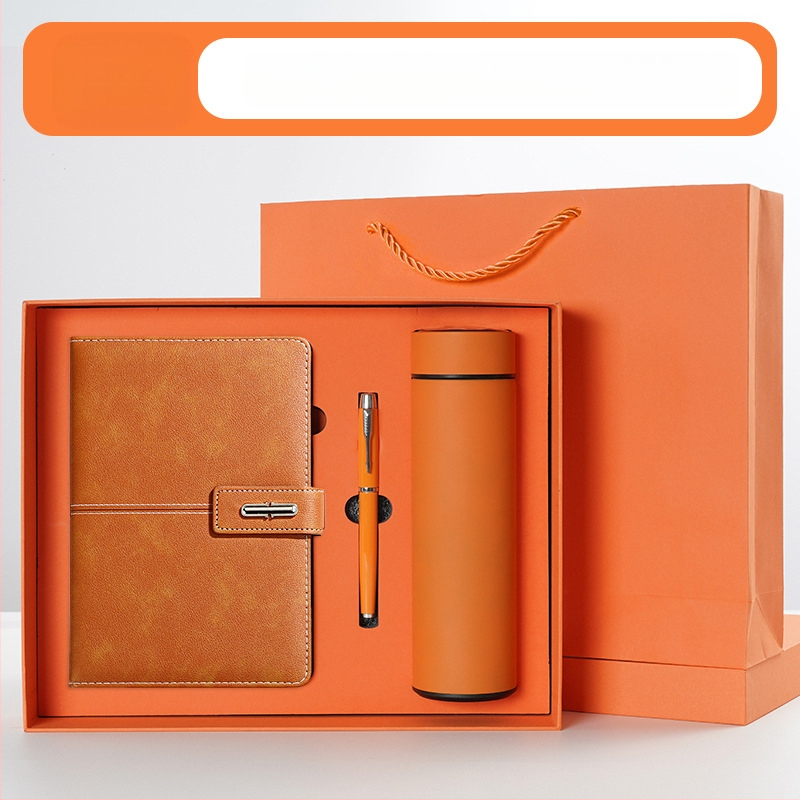 Ettevõtte äripandlaga märkmiku kinkekarbi ülikond kohandatud logoga termostops ettevõtte aastakoosoleku kaasnev kinkemärkmik