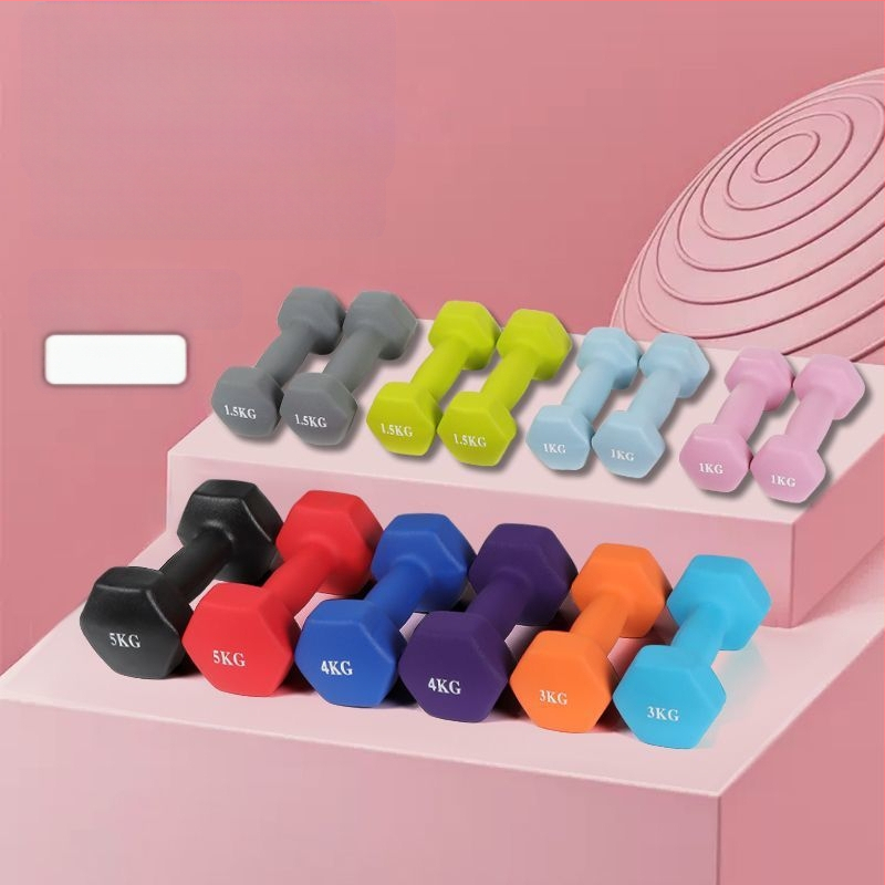 Kuusnurkne hantliga naiste fitness majapidamispuhas rauast ülikond laste meeste kombineeritud varustus väike hantli raskusjõud