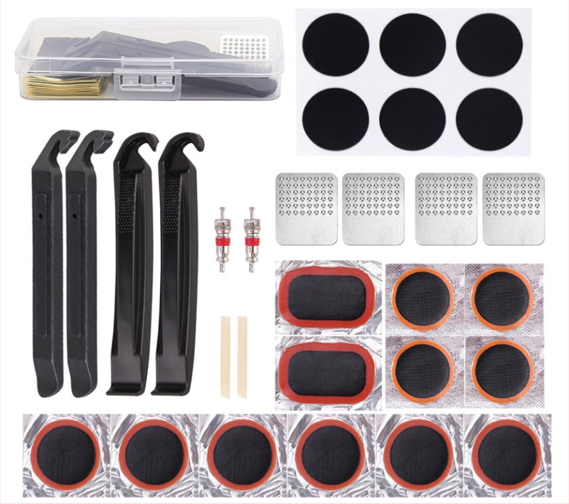 Piiriülene jalgratta rehvide purunemiskoha komplekt Rehviparanduskile liimikomplekt Jalgratta rehvide parandamise tööriistakomplekt