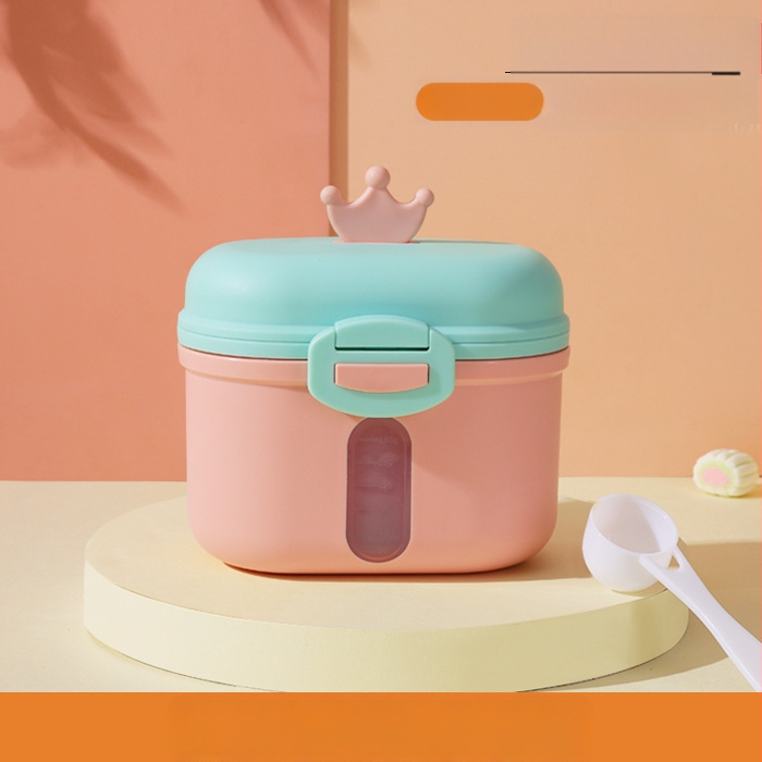 Bērnu piena pulvera kaste, pārnēsājama āra uztura bagātinātāja rīsu pulvera kaste, noslēgta tvertne, mitrumizturīga, liela uzglabāšanas tvertnes nodalījuma iepakojums