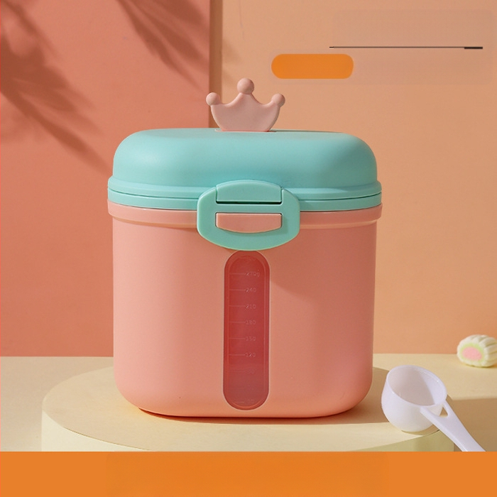 Bērnu piena pulvera kaste, pārnēsājama āra uztura bagātinātāja rīsu pulvera kaste, noslēgta tvertne, mitrumizturīga, liela uzglabāšanas tvertnes nodalījuma iepakojums