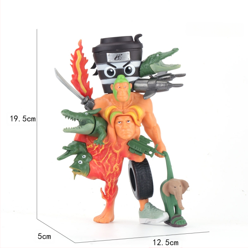 Piiriülene mägede ja merede klassika, figuuride kaunistused, Tungtungsahur, puidust pulkmees, kes kannab kingi, hainukk, hulgimüük