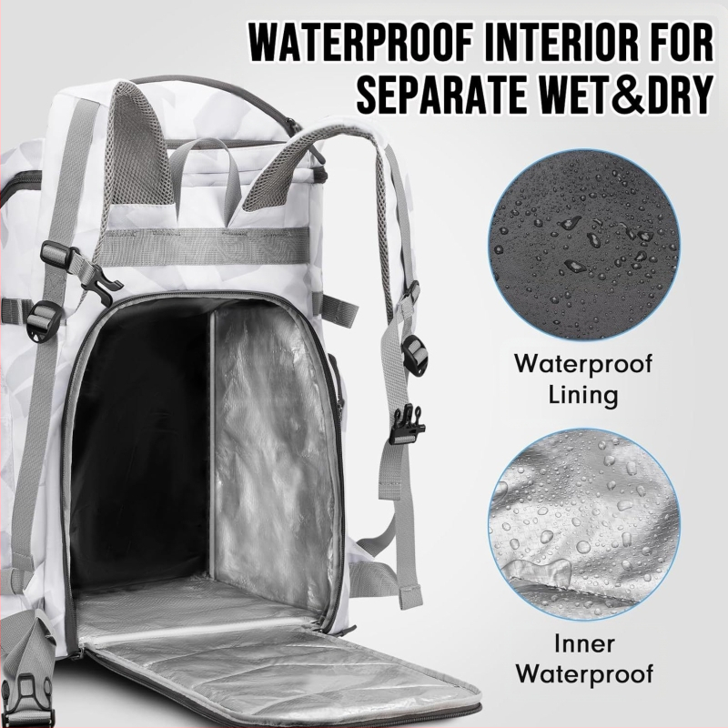 Piiriülene suusakott, topelt seljakott, suure mahutavusega veekindel suusa-, lumelauasaabaste ja reisikott, suusavarustuse kott, seljakott