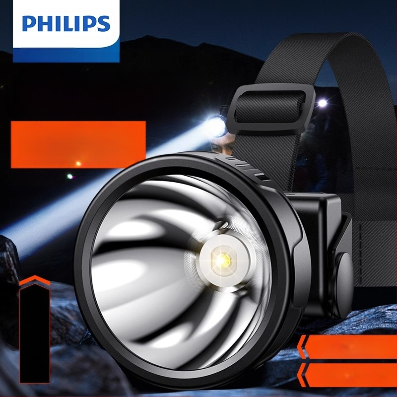 „Philips“ jutiklinis priekinis žibintas, itin ryškus lauko žvejybai, specialus ant galvos tvirtinamas stiprus šviestuvas, itin ilgai veikiantis įkraunamas akumuliatorius.