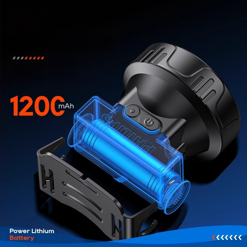 „Philips“ jutiklinis priekinis žibintas, itin ryškus lauko žvejybai, specialus ant galvos tvirtinamas stiprus šviestuvas, itin ilgai veikiantis įkraunamas akumuliatorius.