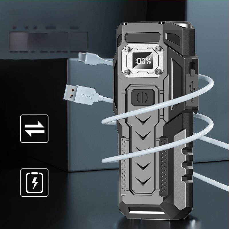 Tugeva valgusega taskulamp välistingimustes kasutamiseks mõeldud multifunktsionaalne magnetiline autoremondi ülevaatuskolb punane tuli laadimiseks aarde hädaolukorra töövalgusti