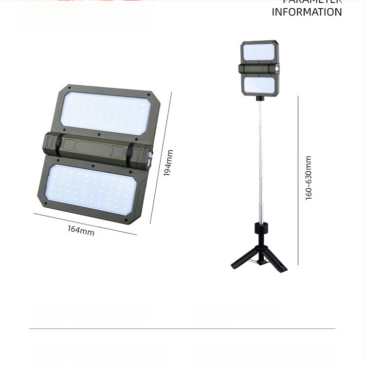Външна LED акумулаторна ултра дълга телескопична сгъваема къмпинг светлина със стойка, къмпинг светлина за палатка, преносим прожектор