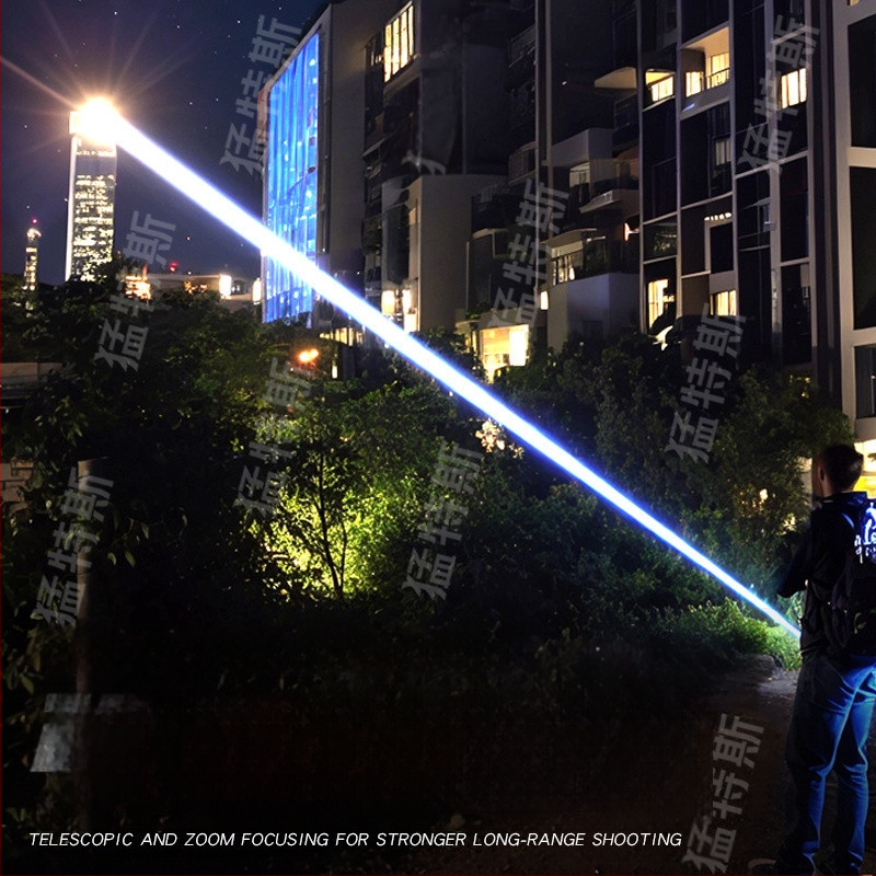 A8C Mengtes žibintuvėlis, stiprios šviesos, įkraunamas, itin ryškus lauko avarinis apšvietimas, juoda technologija, ilgas LED,