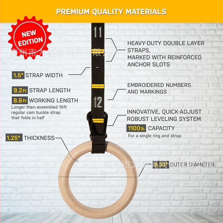 Tehase otsemüügist pärit puidust võimlemisrõngad, kasepuust koduvõimlemisrõngad skaalaga, täiskasvanutele mõeldud puidust rõngad