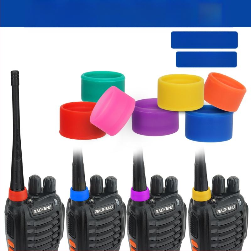 Raadiosaatja antenni logoga rõngas, universaalne raadiosaatja kummist rõngas, dekoratiivne antenni kaitsekate, toote lisatarvikud