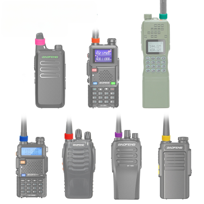 Raadiosaatja antenni logoga rõngas, universaalne raadiosaatja kummist rõngas, dekoratiivne antenni kaitsekate, toote lisatarvikud