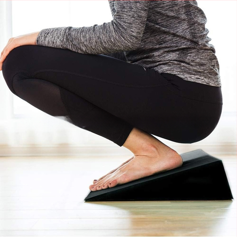 Голям клин за йога Strongtek от пяна, наклонена дъска, разтегател за прасци, стабилност, наклонен клин, протектор
