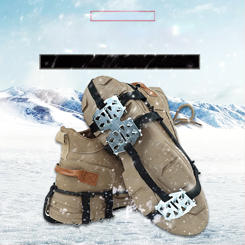 Външни 24 зъба манганова стомана ледена скоба с двадесет и четири зъба сняг неплъзгаща се покривка за обувки зимни планинарски обувки пирони верига за обувки на склад партида