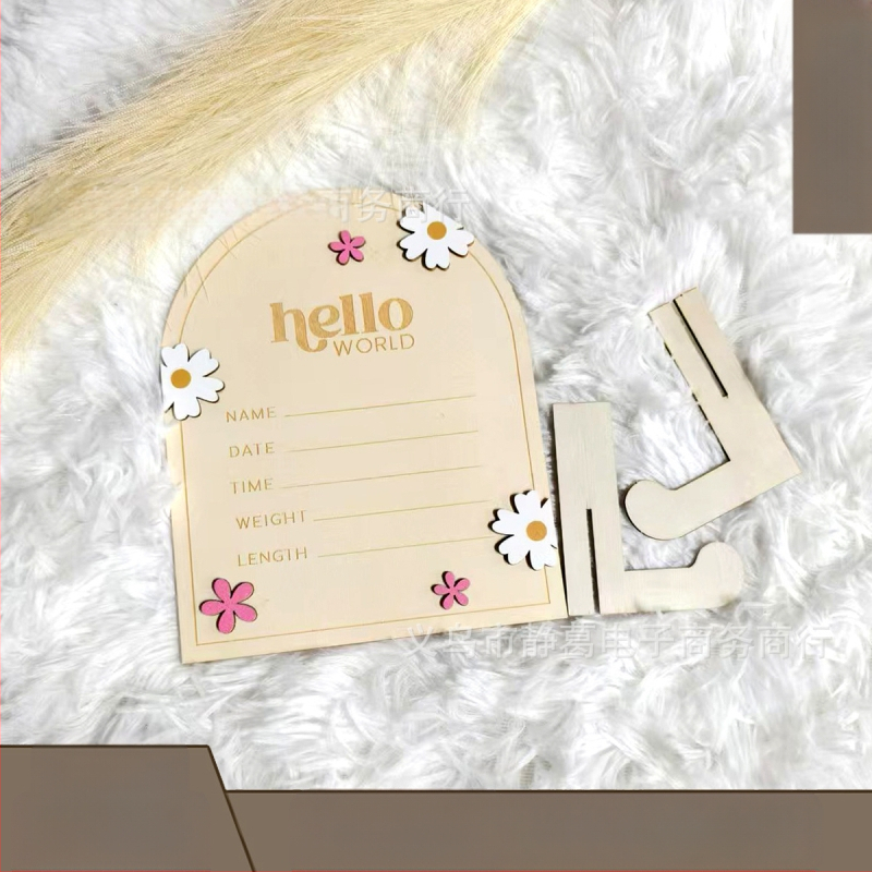 na zalihi HELLO world ružičasti cvijet s tratinčicom trodimenzionalni luk okvir za fotografije standardni nosač rekviziti za snimanje