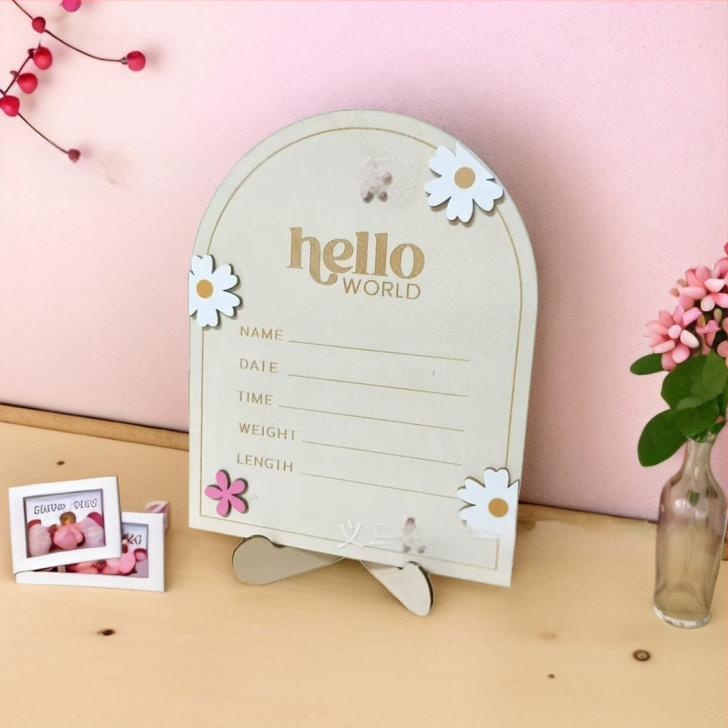 na zalihi HELLO world ružičasti cvijet s tratinčicom trodimenzionalni luk okvir za fotografije standardni nosač rekviziti za snimanje