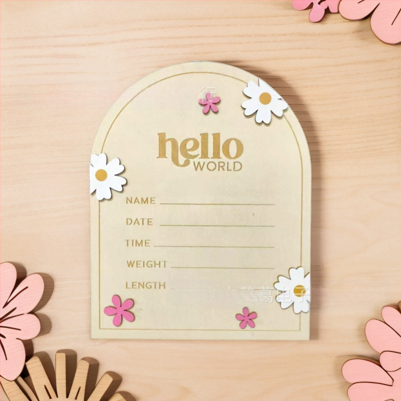 na zalihi HELLO world ružičasti cvijet s tratinčicom trodimenzionalni luk okvir za fotografije standardni nosač rekviziti za snimanje