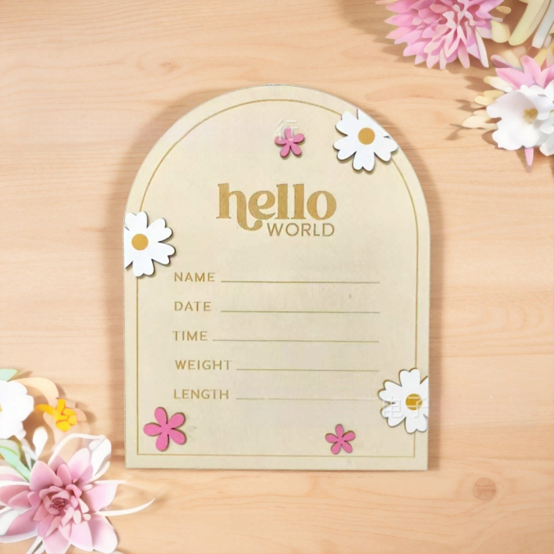 na zalihi HELLO world ružičasti cvijet s tratinčicom trodimenzionalni luk okvir za fotografije standardni nosač rekviziti za snimanje