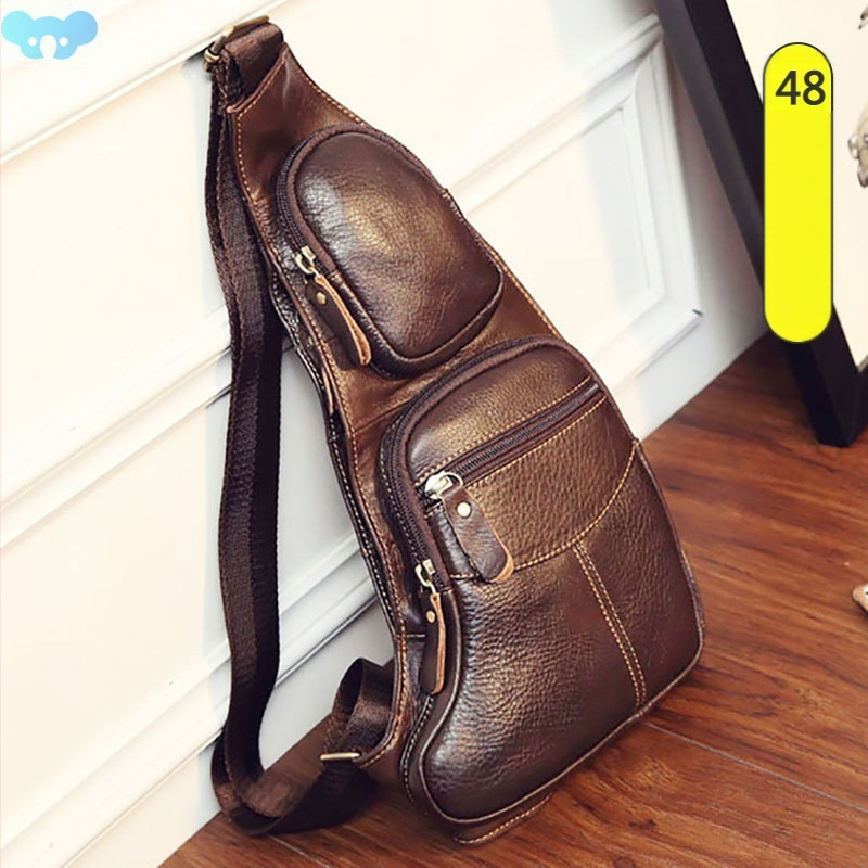 Kvaliteetne meeste ühe rinnaga seljakott reisimiseks vintage õlakott