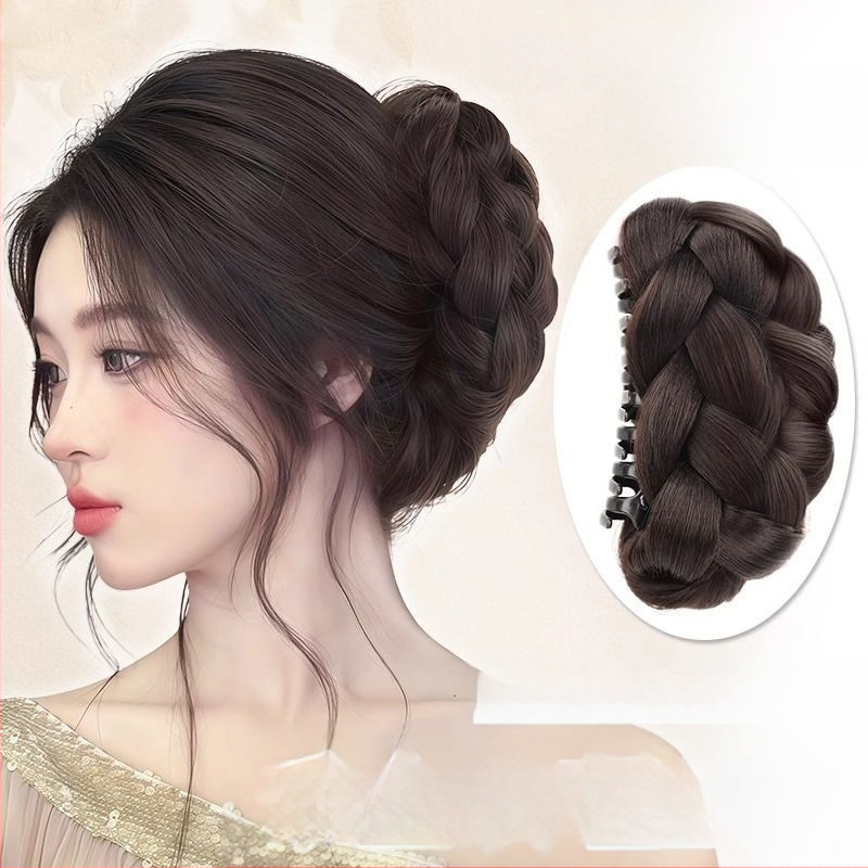 Keeratava palliga parukas naistele, kunstlike juuste haaratsklamber, Gui Qi lillepung, kohev juuste artefakt, seljapea parukakott