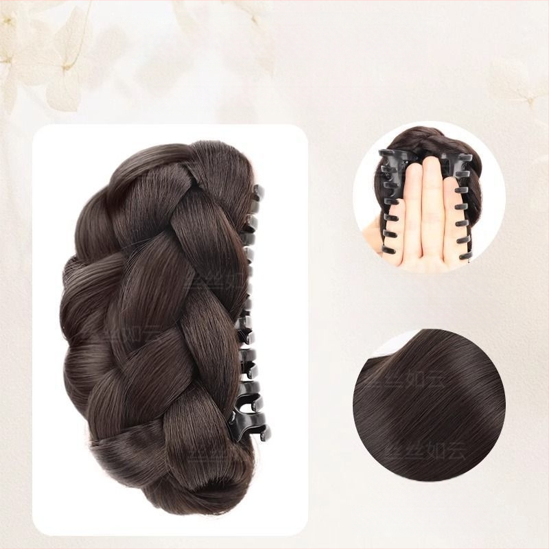 Keeratava palliga parukas naistele, kunstlike juuste haaratsklamber, Gui Qi lillepung, kohev juuste artefakt, seljapea parukakott