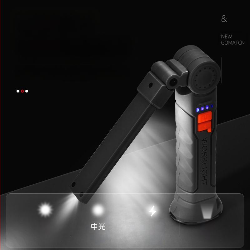 Многофункционална COB магнитна работна светлина за ремонт на автомобили LED червена предупредителна светлина силно фенерче за ремонт на автомобили