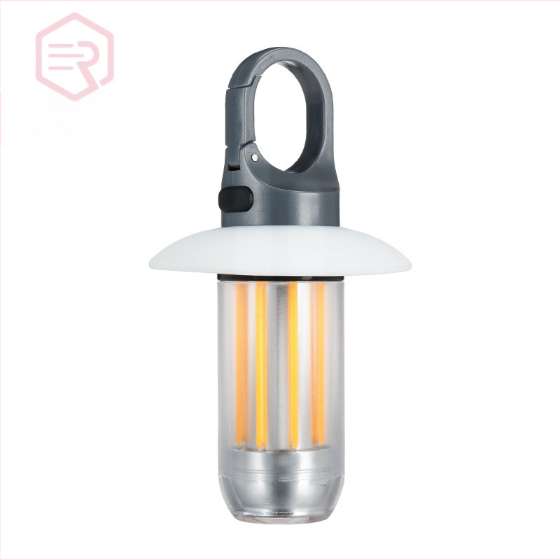 Нова преносима многофункционална къмпинг светлина с двоен източник на светлина, фенерче „две в едно“, за външна атмосфера и палатка, къмпинг светлина.