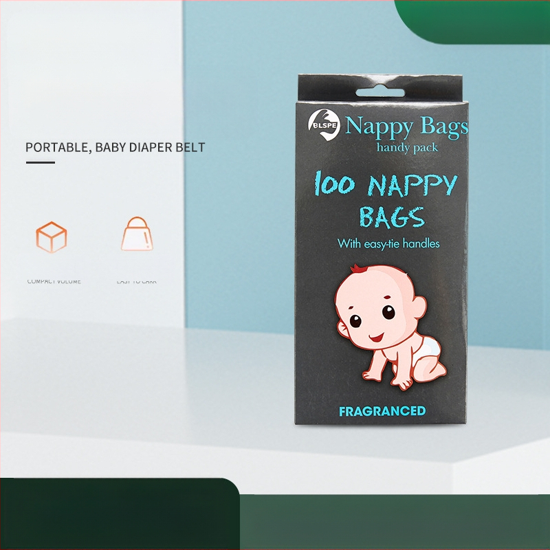 Pārrobežu vairumtirdzniecības pārnēsājams bērnu autiņbiksīšu maisiņš, atkritumu maiss, melns, slēpts, noārdāms atkritumu maiss