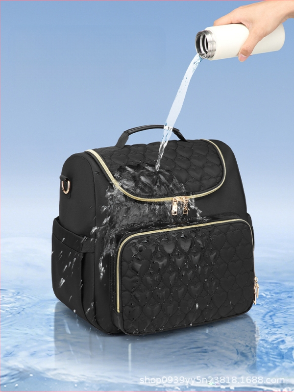 Suure mahutavusega emmekott, mähkmekott, lapsevankrikott, isoleeritud ema- ja beebikott koos kokkupandava mähkmepadja hoiuruumiga