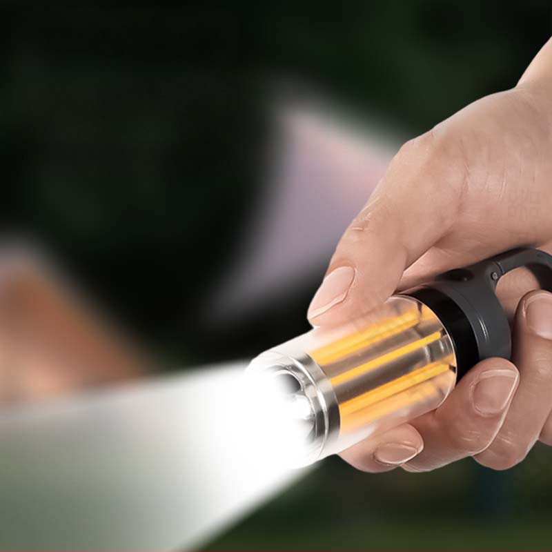 Нова преносима многофункционална къмпинг лампа с двоен източник на светлина, фенерче „два в едно“, за външна атмосфера, лампа за палатка, къмпинг лампа