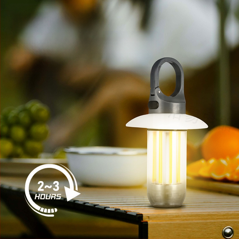Нова преносима многофункционална къмпинг лампа с двоен източник на светлина, фенерче „два в едно“, за външна атмосфера, лампа за палатка, къмпинг лампа