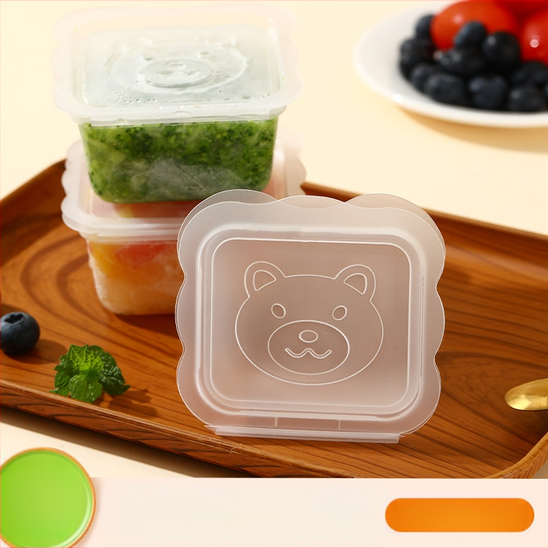 Kūdikio meškiuko maisto papildų dėžutė, šaldyta šviežio maisto laikymo kūdikių maistui, nešiojama mini vaisių pakavimo dėžutė