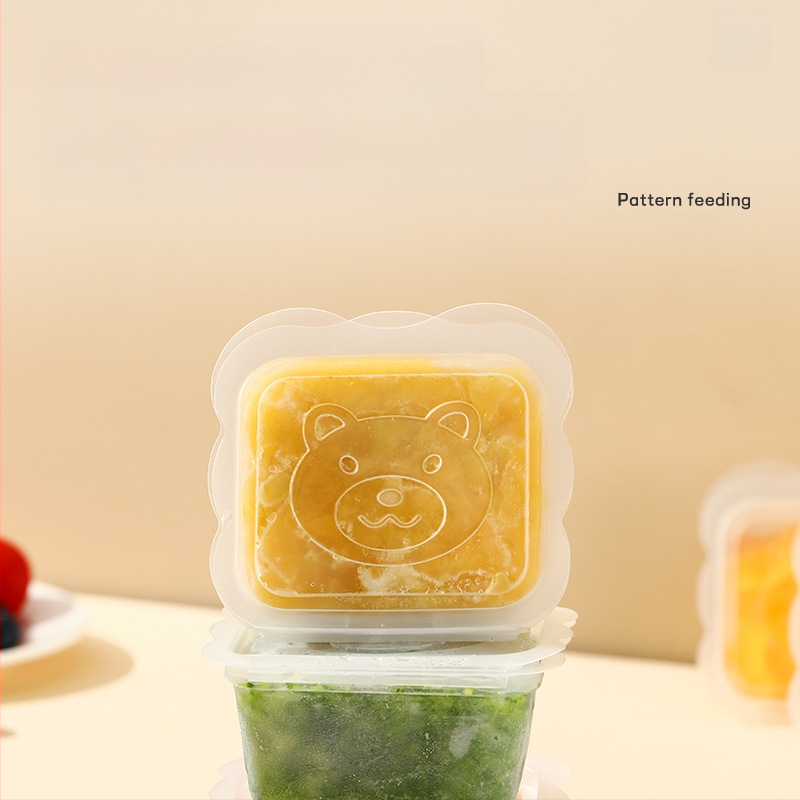 Kūdikio meškiuko maisto papildų dėžutė, šaldyta šviežio maisto laikymo kūdikių maistui, nešiojama mini vaisių pakavimo dėžutė