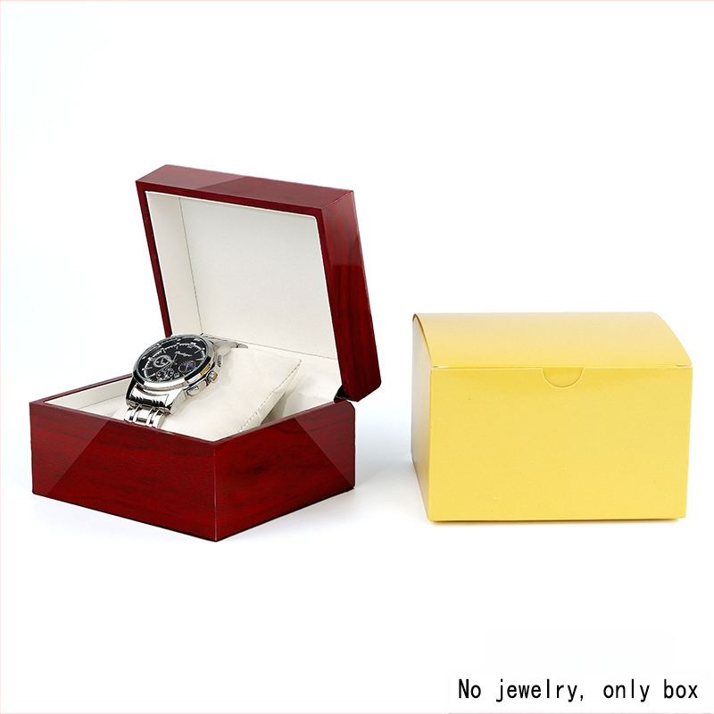 Išskirtinė laikrodžių dėžutė, papuošalų pakavimo dėžutė, medinė laikrodžių dėžutė, apverčiama papuošalų pakavimo dėžutė, violetinė raudona, aukštos kokybės medinė dėžutė