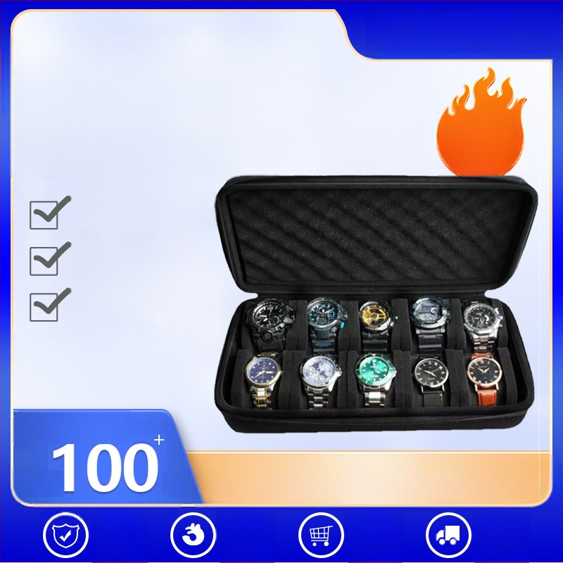 Kutija za pohranu satova s 10 mjesta, prijenosna kutija za pakiranje mehaničkih satova od EVA materijala s otpornošću na pad, poklon kutija za pametne satove