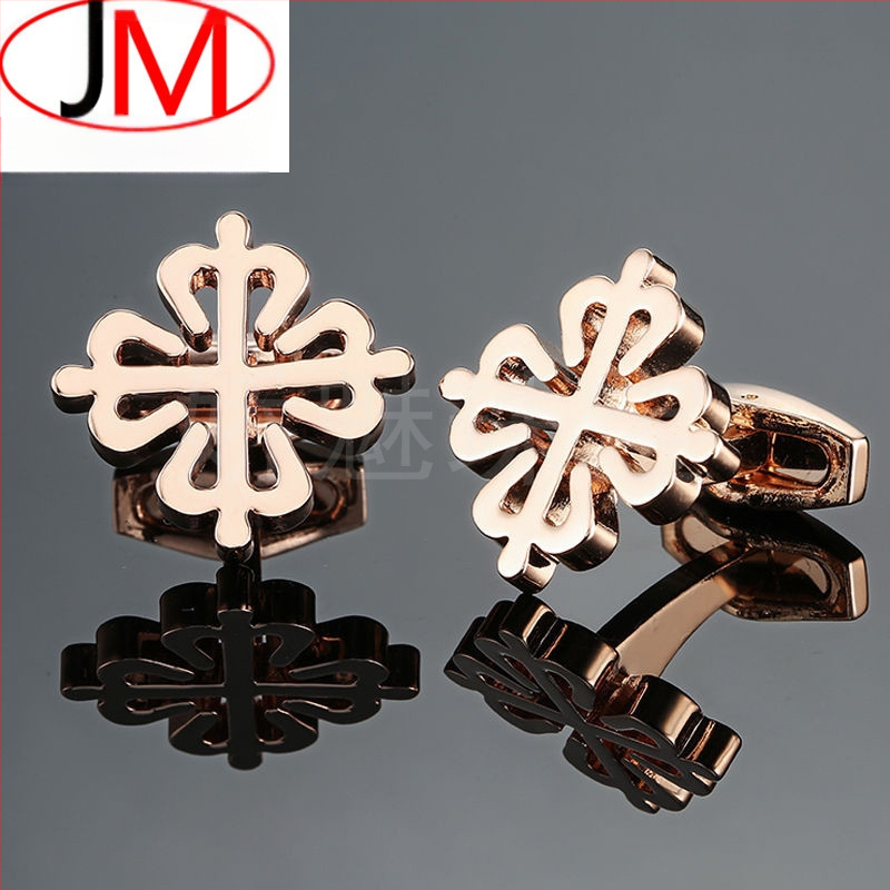 Glamuursed ehted, moebrändi roosakuldsed ristsõlmega mansetinööbid, prantsuse särgi mansetinööbid