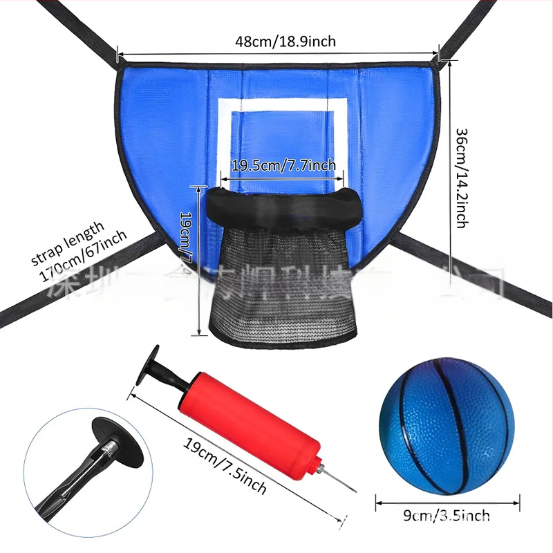 Batuudi hüppevoodi korvpalliraami tagalaud lastele spetsiaalne piiriülene varustus rippuv korvpallilaud pandlaga korvpalliraam