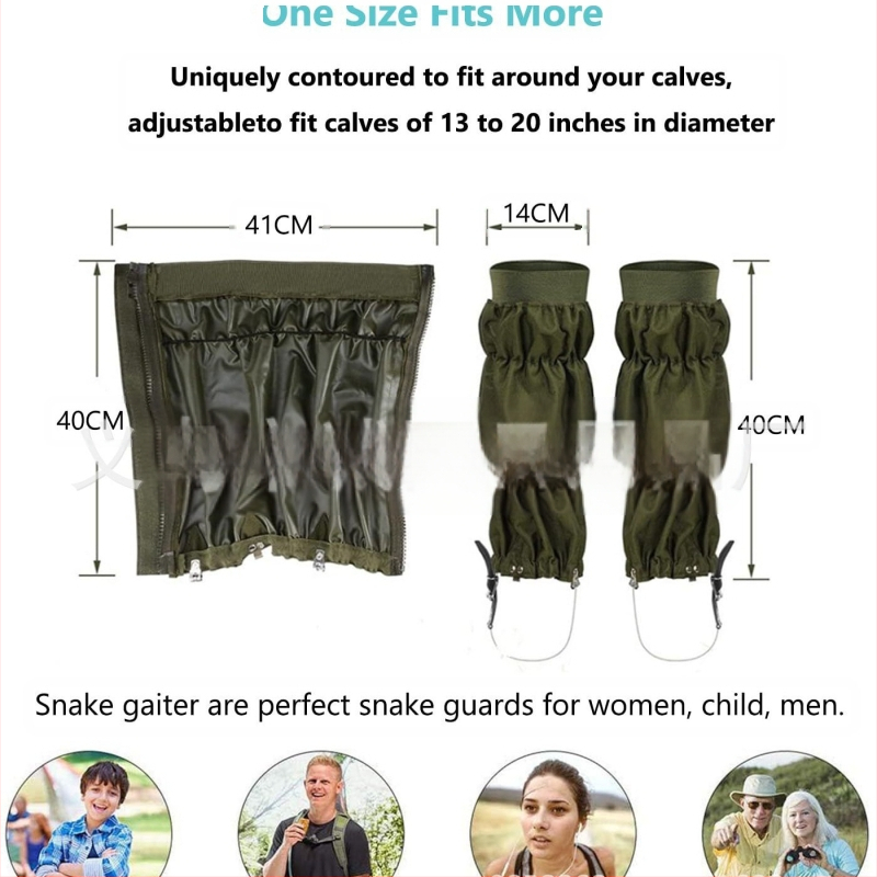 Lauko sportui skirtos kojų apsaugos, reguliuojami apsauginiai batai, maskuojantys blauzdų apsaugos, žygiai, medžioklė, laipiojimas sniegu, sportinės, gyvatėms atsparios rankovės