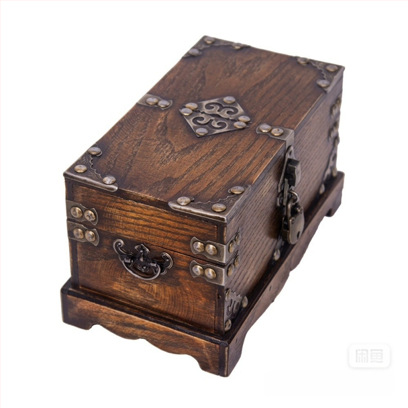 Vintage Ξύλινο Κουτί Αποθήκευσης με Κλειδαριά Ξύλινο Κουτί Αντίκα Μικρό Ξύλινο Κουτί Αποθήκευσης Θησαυρού