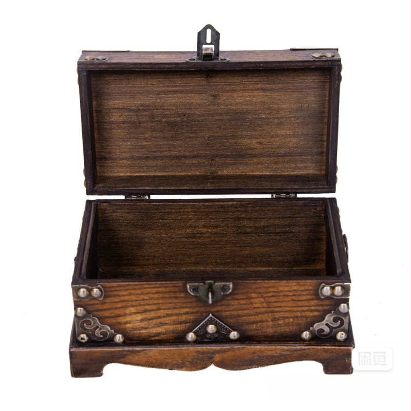 Vintage Ξύλινο Κουτί Αποθήκευσης με Κλειδαριά Ξύλινο Κουτί Αντίκα Μικρό Ξύλινο Κουτί Αποθήκευσης Θησαυρού