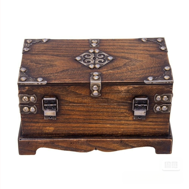 Vintage Ξύλινο Κουτί Αποθήκευσης με Κλειδαριά Ξύλινο Κουτί Αντίκα Μικρό Ξύλινο Κουτί Αποθήκευσης Θησαυρού