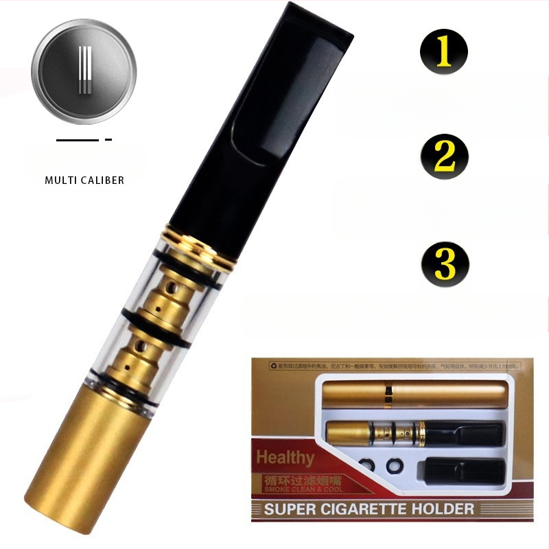 Yajue augstas klases rupja, vidēja un smalka trīs lietošanas ciklu mazgājams filtra cigarešu turētājs vīriešu veselības cigarešu turētājs ar dubultu filtru