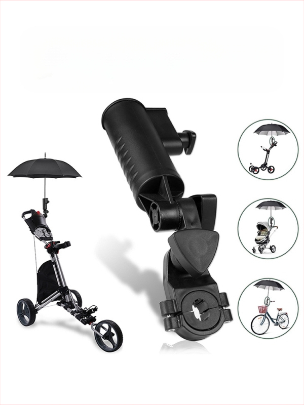 Držiak na golfový dáždnik, čierny plastový držiak na dáždnik s nastaviteľným uhlom, príslušenstvo k trubiciam na golfový dáždnik