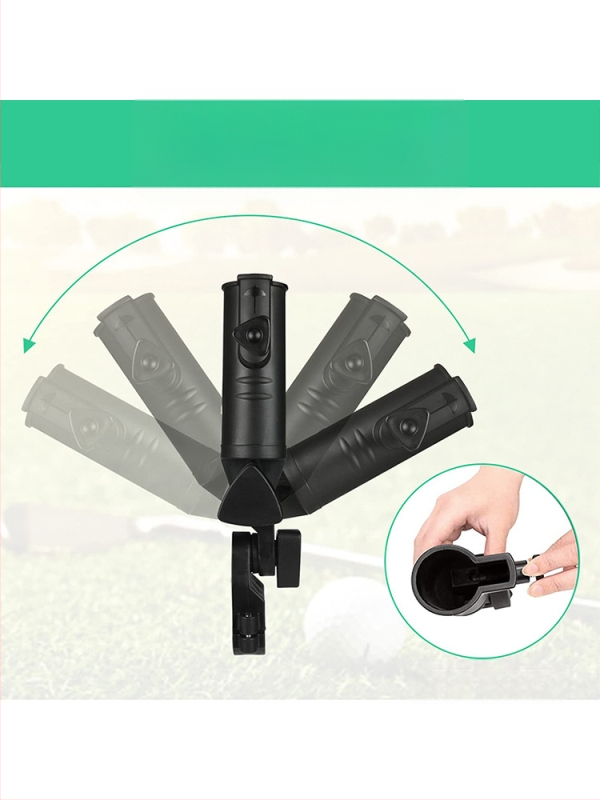 Držiak na golfový dáždnik, čierny plastový držiak na dáždnik s nastaviteľným uhlom, príslušenstvo k trubiciam na golfový dáždnik