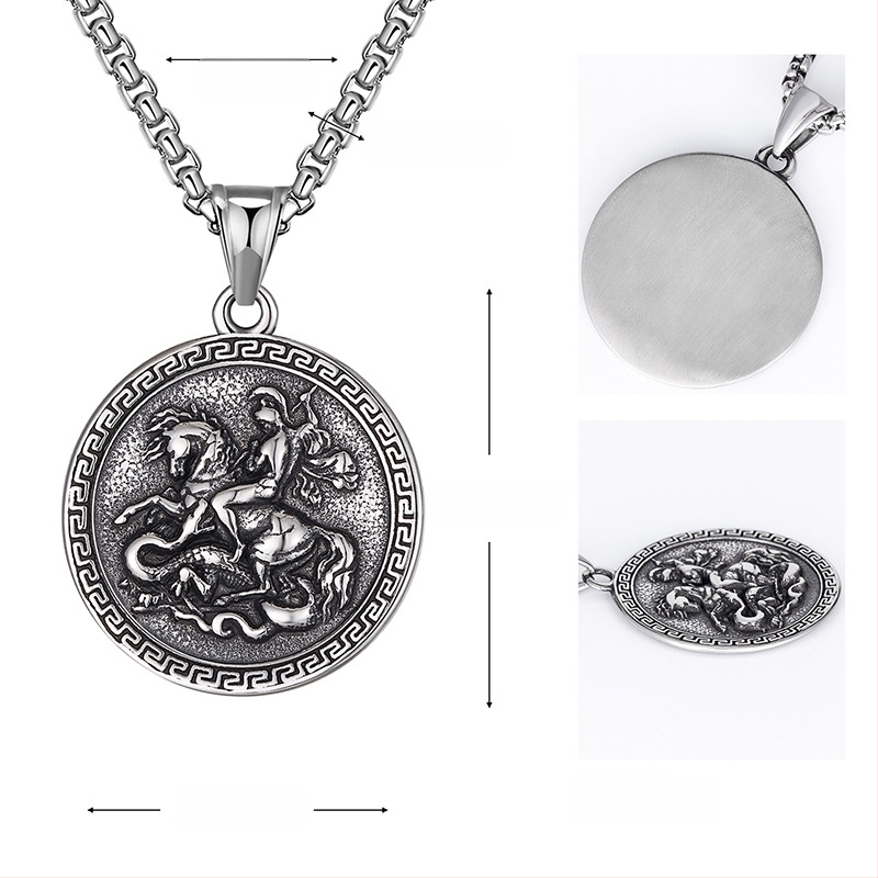 Pūķu nogalināšanas karotāja hiphopa kulona kaklarota vīriešiem, Eiropas un Amerikas INS rotaslietas, pankroka aksesuāri, ārējā tirdzniecība, jauns