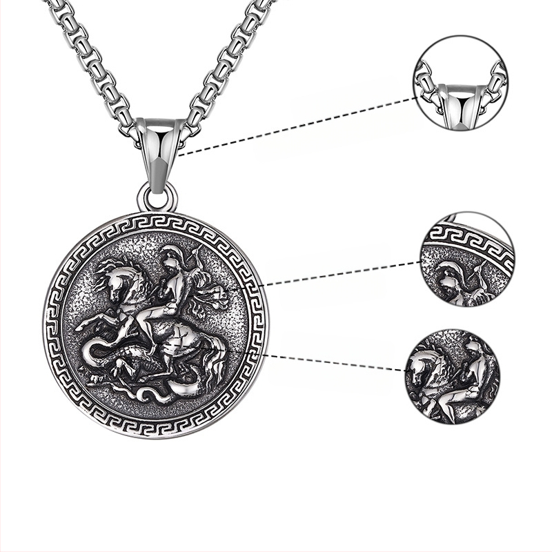 Pūķu nogalināšanas karotāja hiphopa kulona kaklarota vīriešiem, Eiropas un Amerikas INS rotaslietas, pankroka aksesuāri, ārējā tirdzniecība, jauns