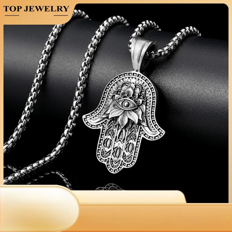 Prekogranična vruća prodaja ogrlice s privjeskom "Ruka Fatime Hamser" za europske i američke muškarce, pribor za zabavu za Noć vještica