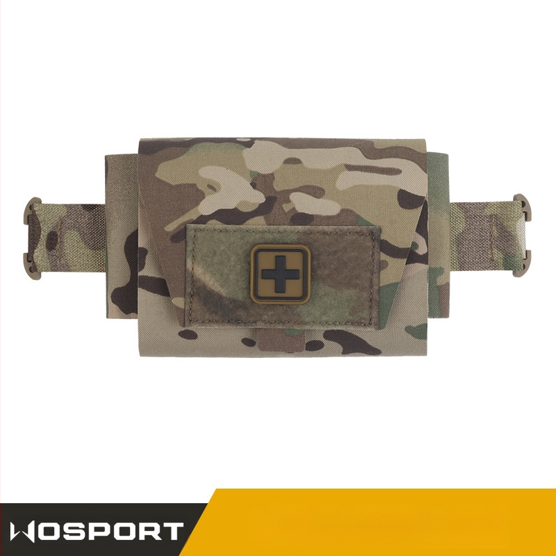 Trusă de prim ajutor Wosport, mică, ușoară și rapidă, tip camuflaj, V2 m, cu sistem montat, tip split, cu tragere orizontală și eliberare rapidă