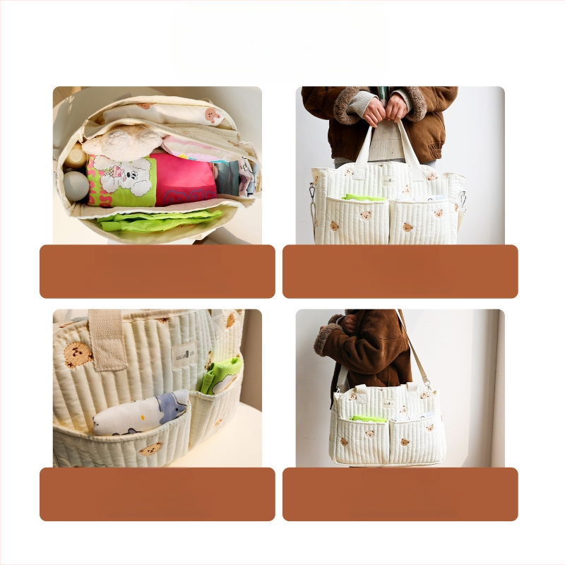 Нова чанта за мама в стил Ins, голям капацитет, бебешка чанта за излети, чанта за съхранение на пелени, многофункционална, през рамо