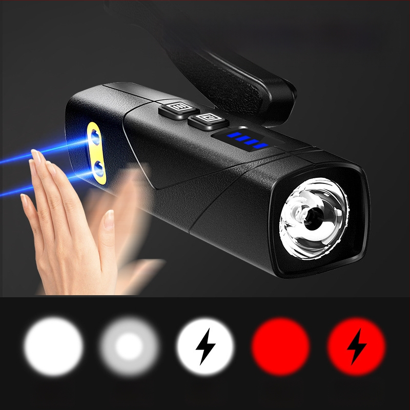 2025 m. itin ryškus, stipraus šviesos jutiklio priekinis žibintas, skirtas lauko naktinei žvejybai ir alpinizmui, daugiafunkcis, ant ausų kabantis, nuimamas LED žibintuvėlis